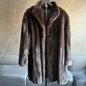 Revillon Black Willow Natural Ranch Mink Fur Coat by John Adkins